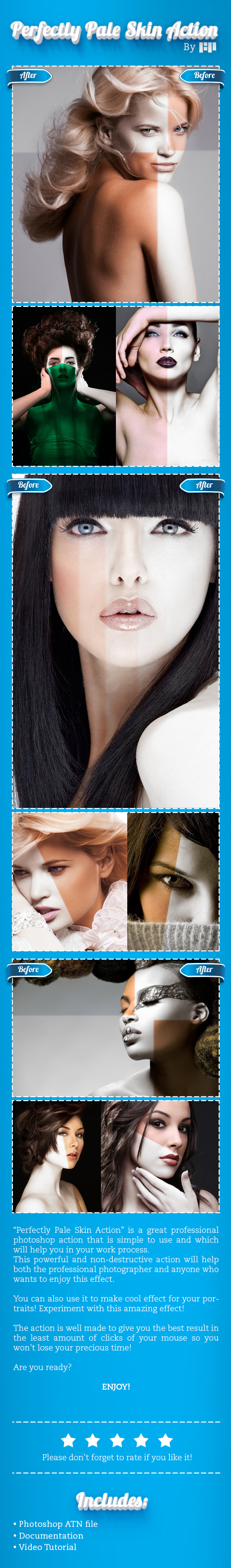 Perfectly Pale Skin Action - Photo Effects Actions