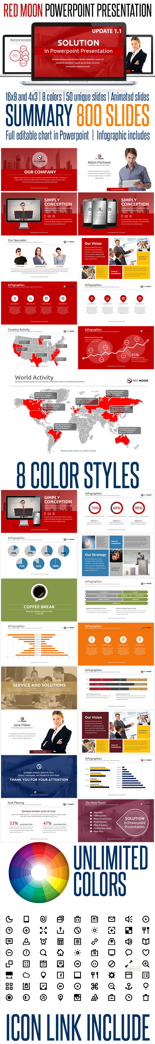 Red Moon Presentation - Powerpoint Solution - Business PowerPoint Templates