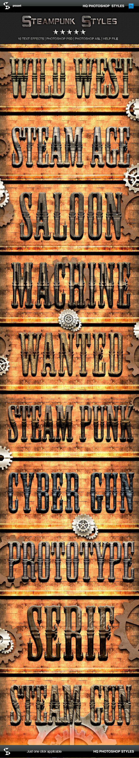 Action Fantasy Styles - Steampunk - Text Effects Styles