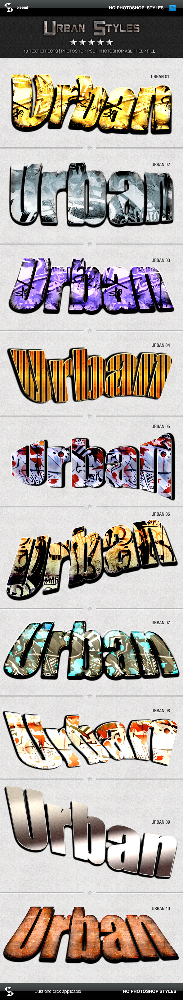 Urban Styles - Street and Graffiti - Text Effects Styles