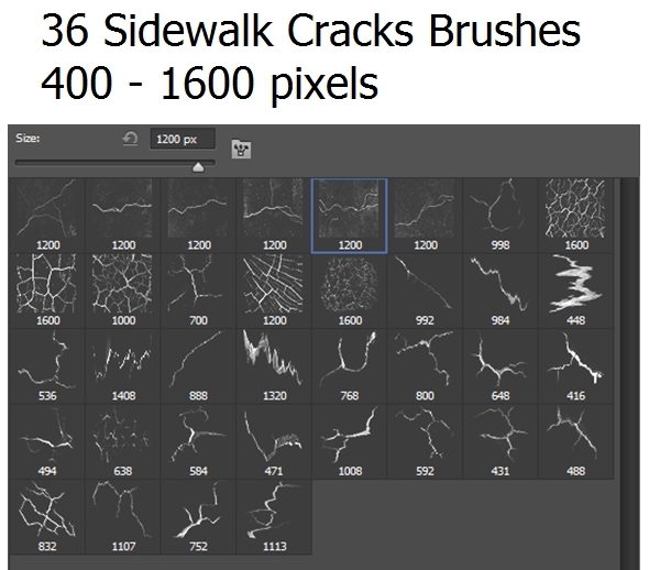 36 Sidewalk Cracks Brushes - Miscellaneous Brushes