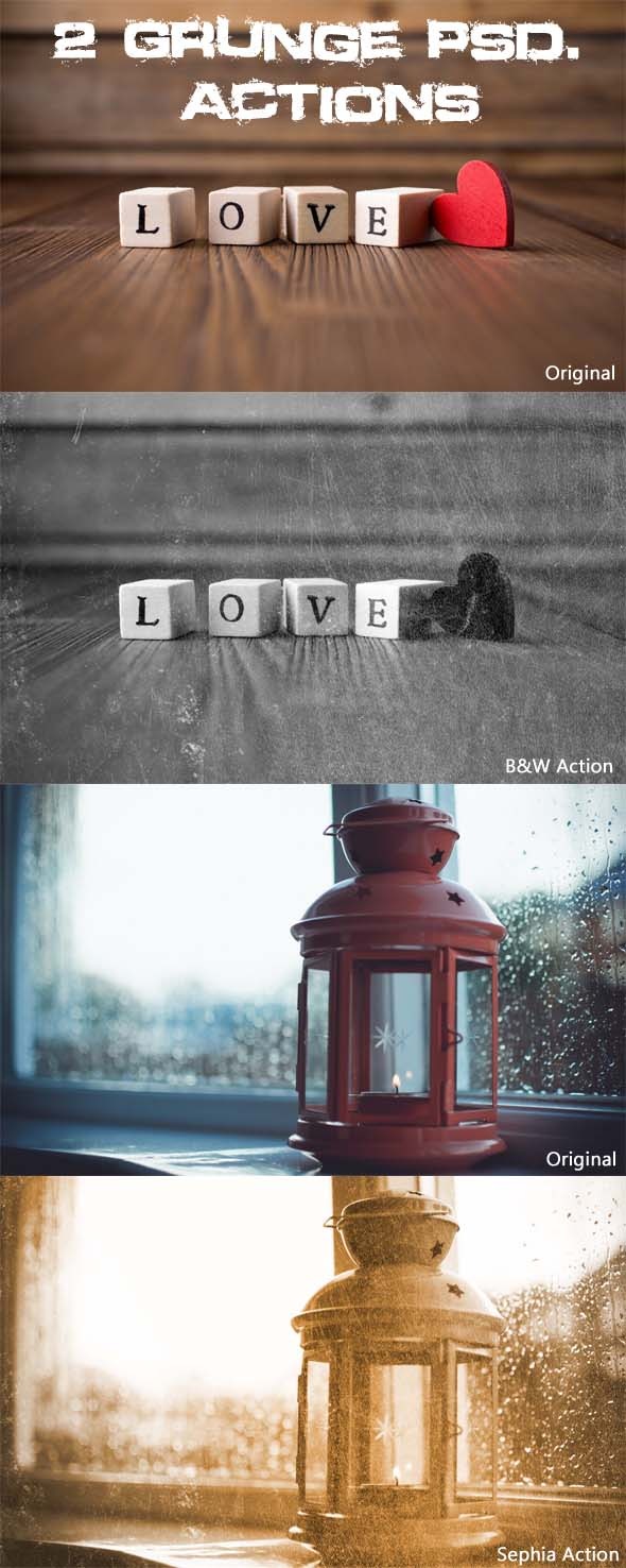 2 Grunge Psd. Actions - Actions Photoshop