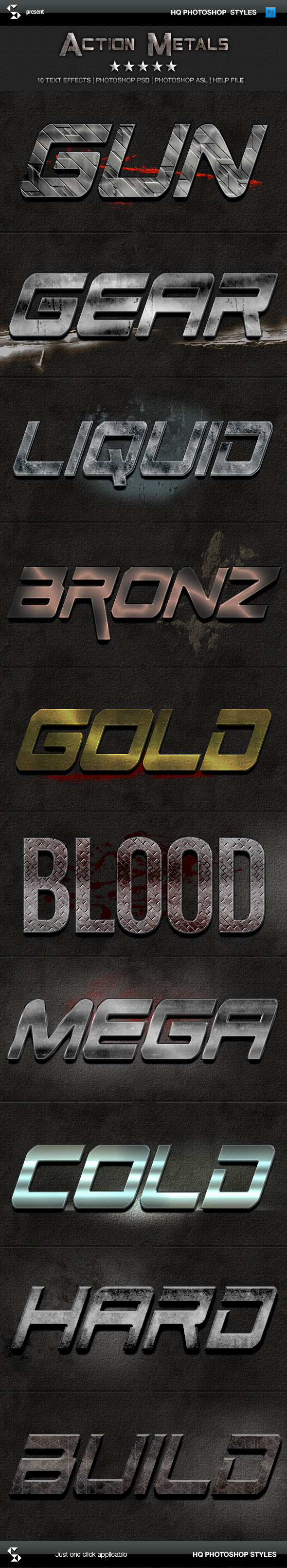Metal Styles - Action Metals - Text Effects Styles