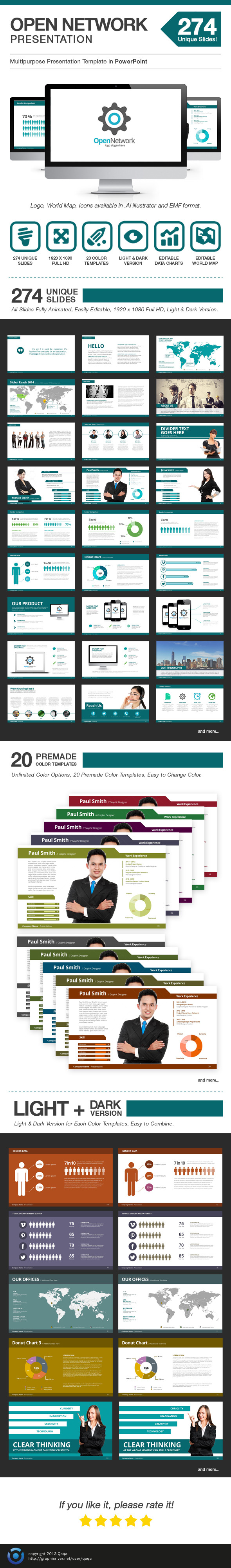 Open Network Presentation - Power Point Template - PowerPoint Templates Presentation Templates