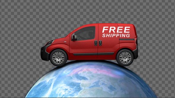 Delivery Van On Earth Free Shipping Concept