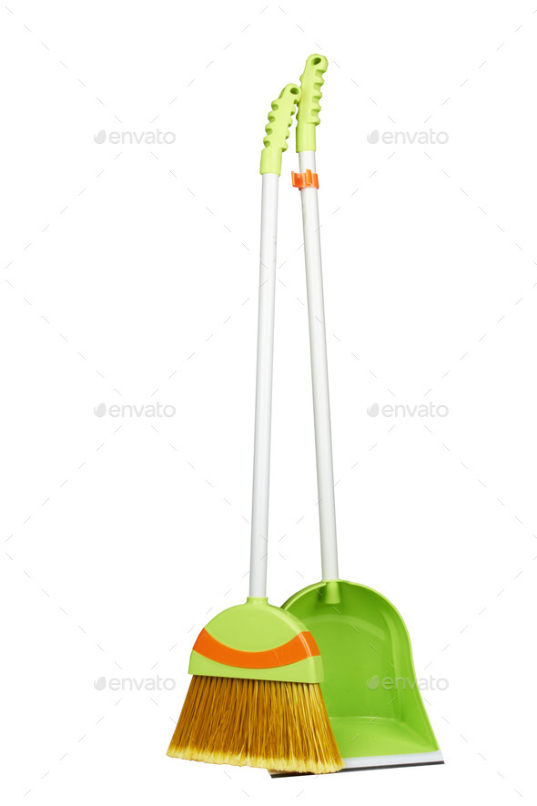 scoop with a broom - Stock Photo - Images