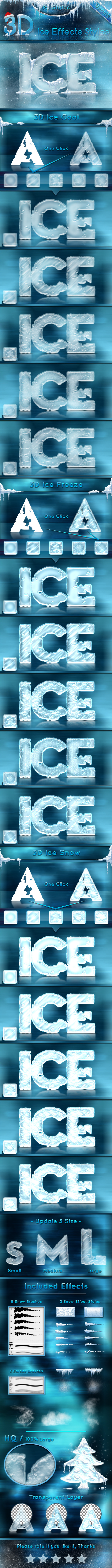 3D Ice Cool, Freeze & Snow Effects Styles