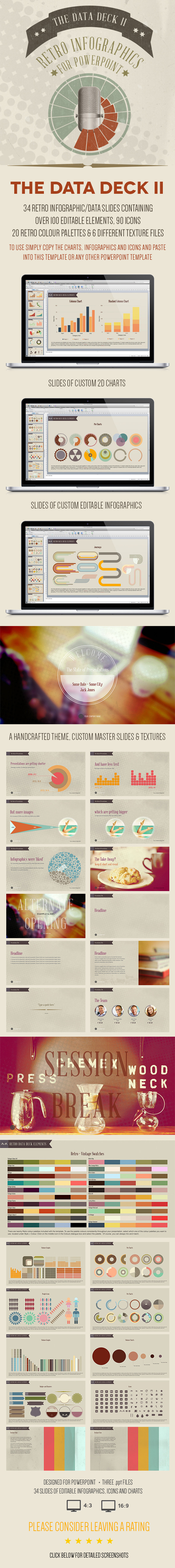 The Data Deck II: Retro Powerpoint Infographics - PowerPoint Templates Presentation Templates