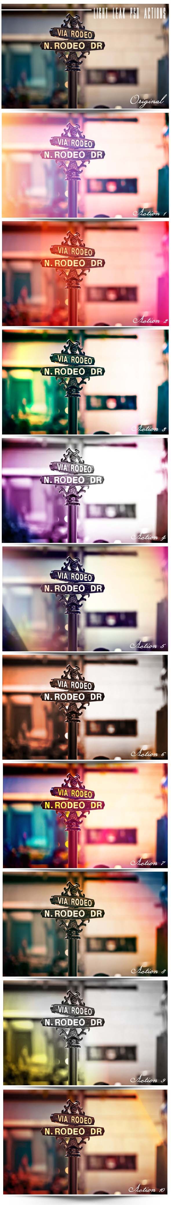 10 Light Leak PSD. Actions - Actions Photoshop