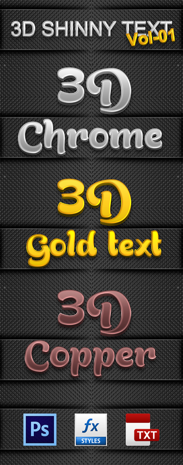 3D Shinny Text Vol-01 - Text Effects Actions
