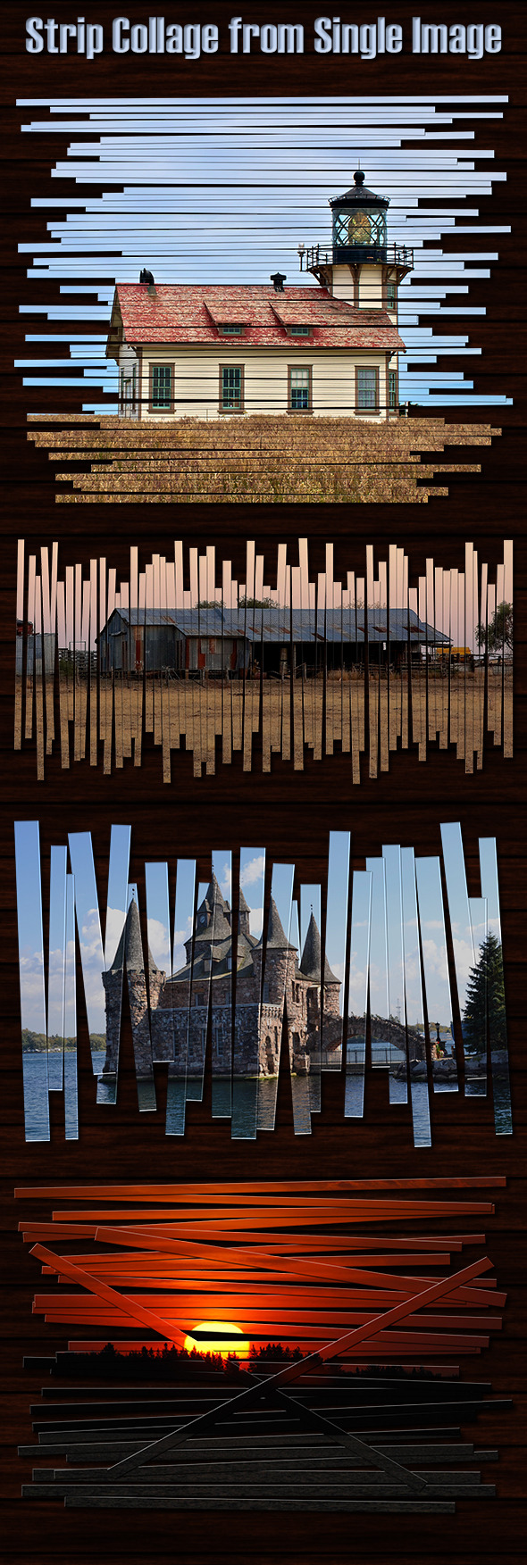 Strip Collage from Single Image Photoshop Actions - Actions Photoshop