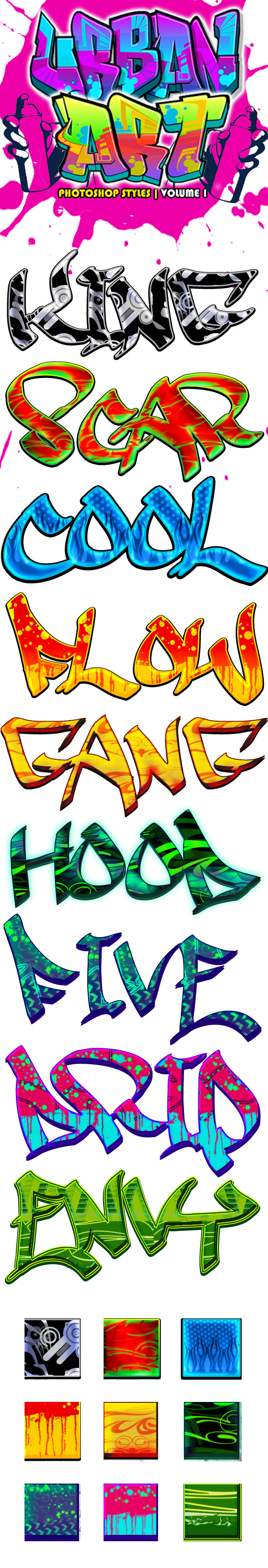 Urban Art Graffiti Styles Volume 1 - Text Effects Styles