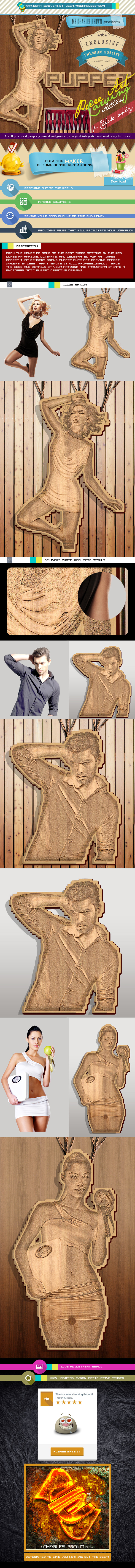 Puppet Pure Art Carving - Photo Effects Actions