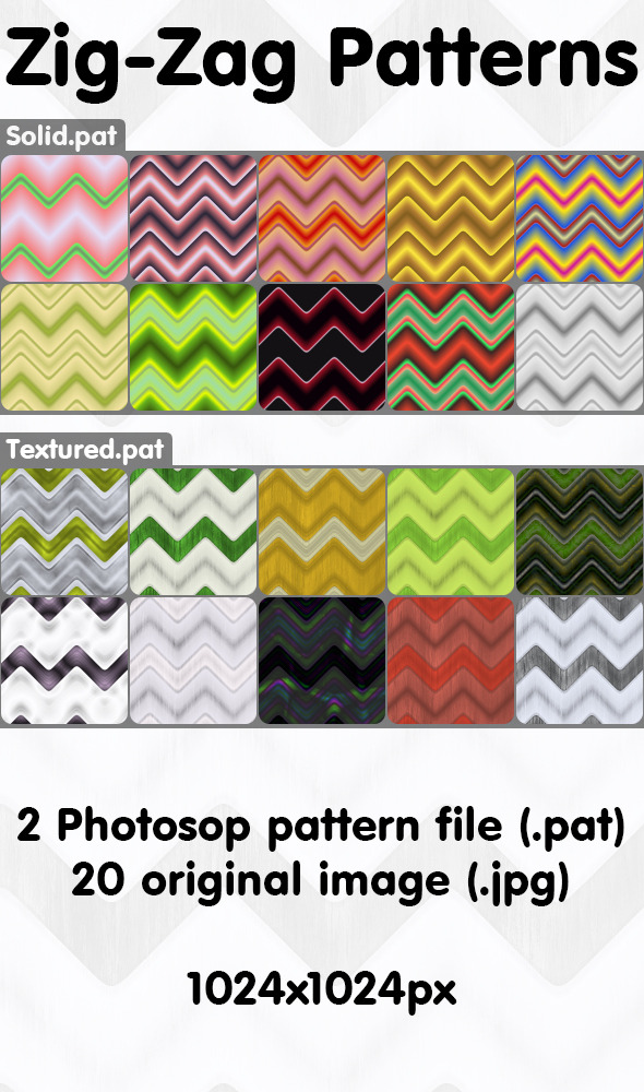 Zig-Zag Patterns Pack - Techno / Futuristic Textures / Fills / Patterns