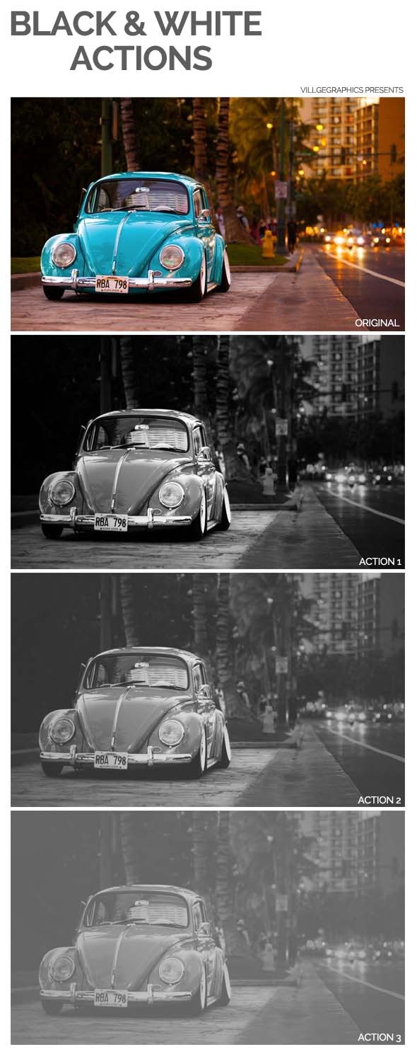 Black & White Photo Actions - Actions Photoshop