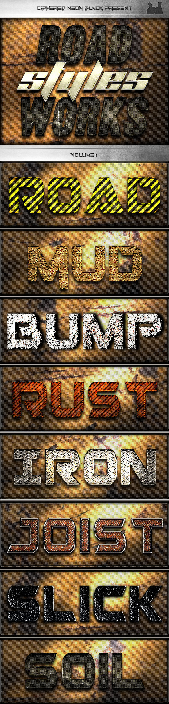 Road Works Styles - Volume 01 - Text Effects Styles