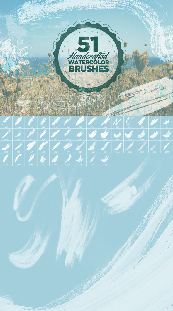 51 Handcrafted Watercolor Brushes - Artistic Brushes
