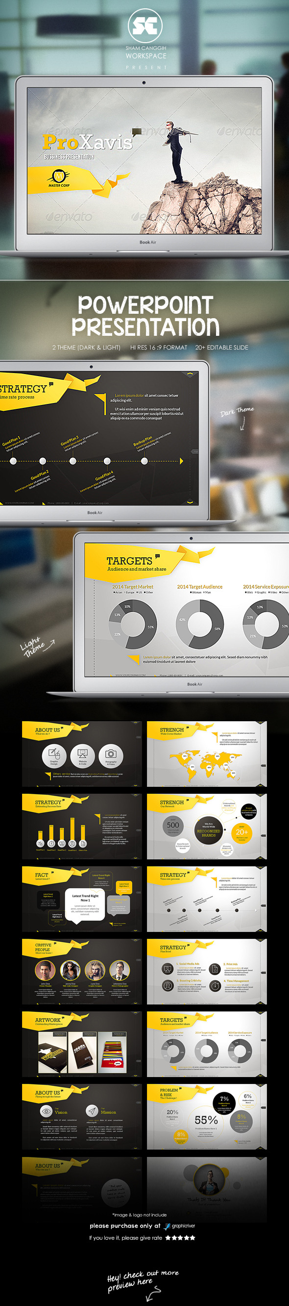 ProXavis : Modern Corporate Presentation - Business PowerPoint Templates