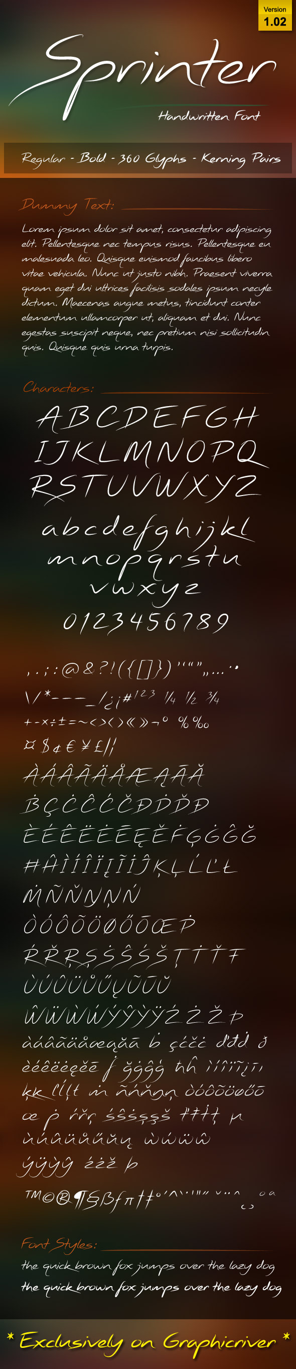 Sprinter Font - Hand-writing Script