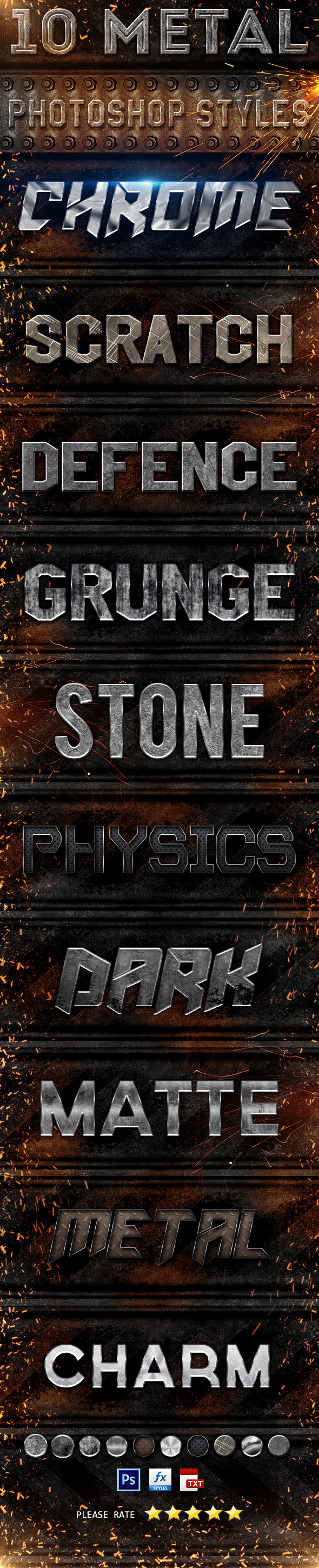 10 Epic Metal Photoshop Styles - Text Effects Styles