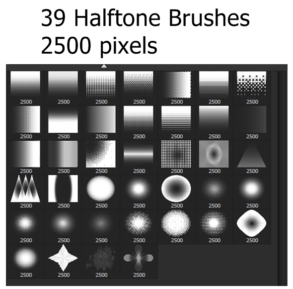 39 Halftones Brushes - Artistic Brushes