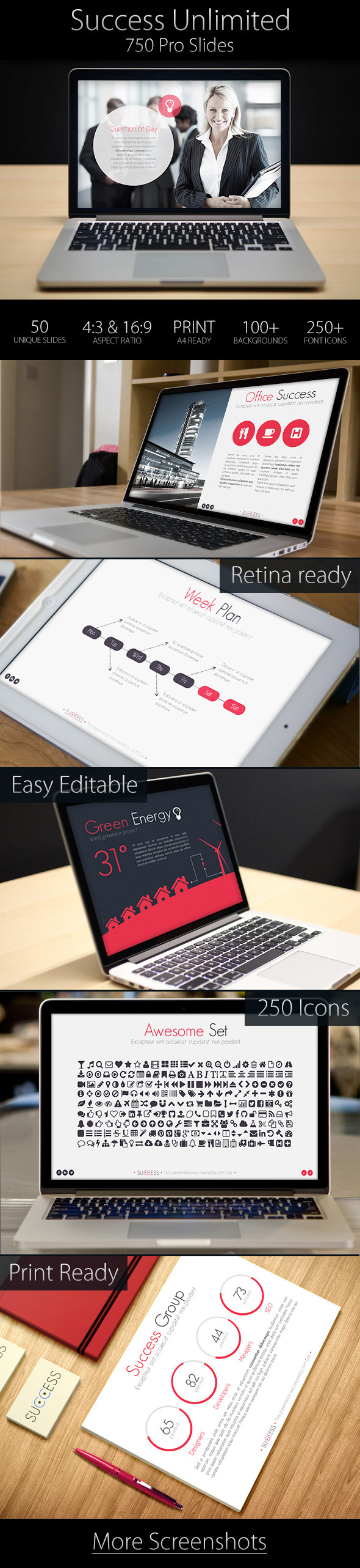 50 Slides Success Presentation - Business Keynote Templates