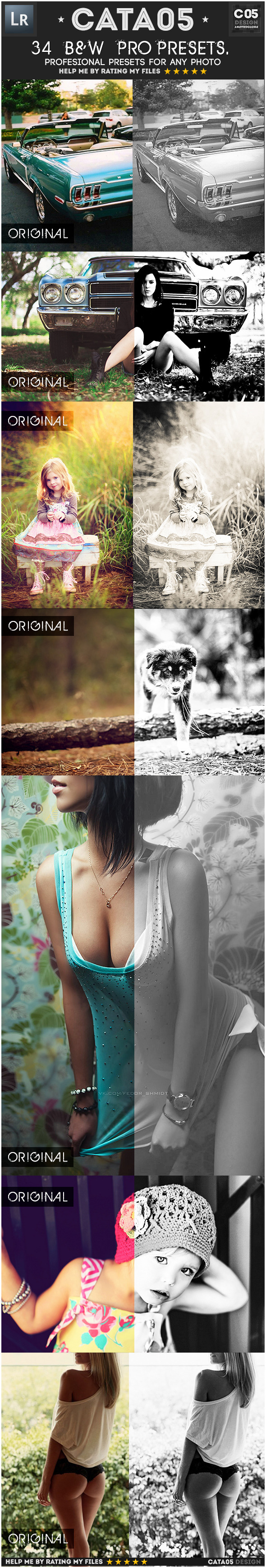 34 B&W Pro Presets - Black and white Lightroom Presets
