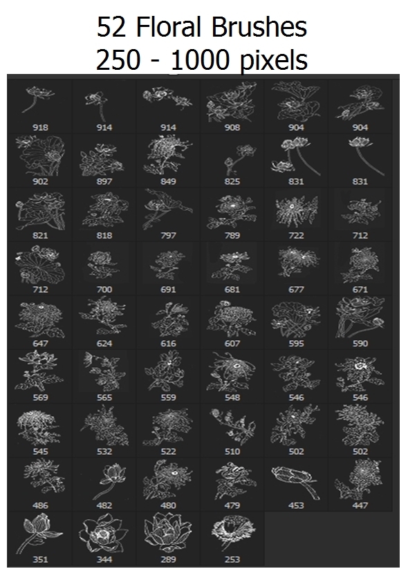 Floral Pack - 52 Brushes - Miscellaneous Brushes