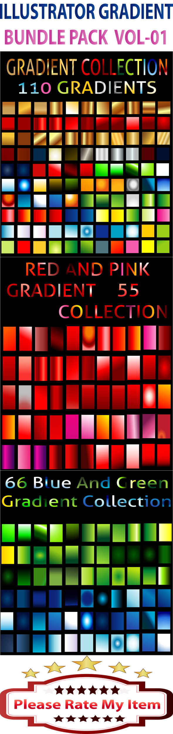 Illustrator Gradient Bundle Pack Vol-1 - Illustrator Add-ons