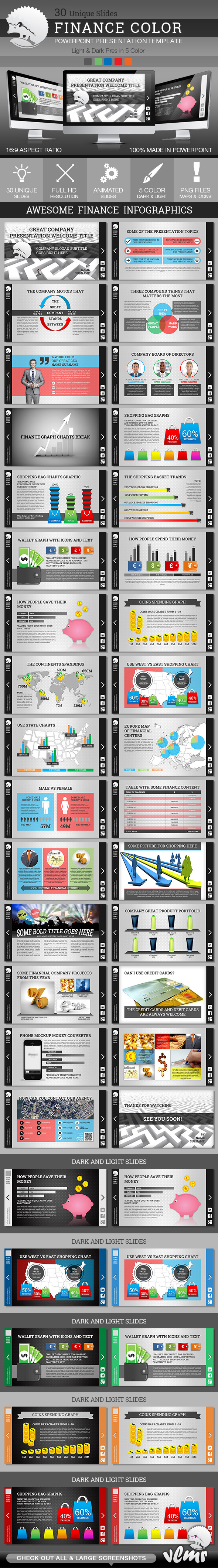 Finance Color PowerPoint Presentation Template - Finance PowerPoint Templates