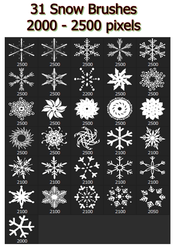 Snowflakes Vol.I - 31 Brushes Set - Miscellaneous Brushes