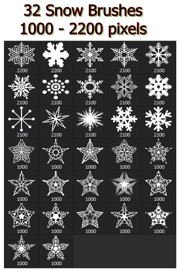 Snowflakes Vol.II - 32 Brushes Set - Miscellaneous Brushes