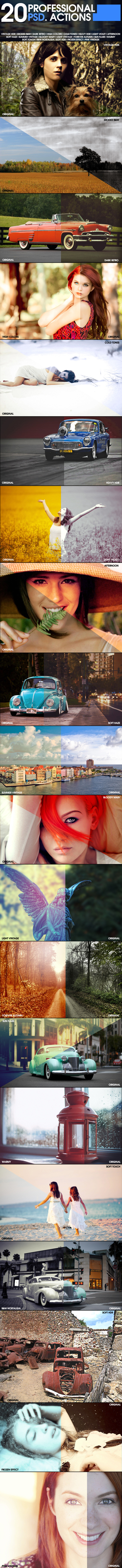 20 Professional Photoshop Effects - Actions Photoshop