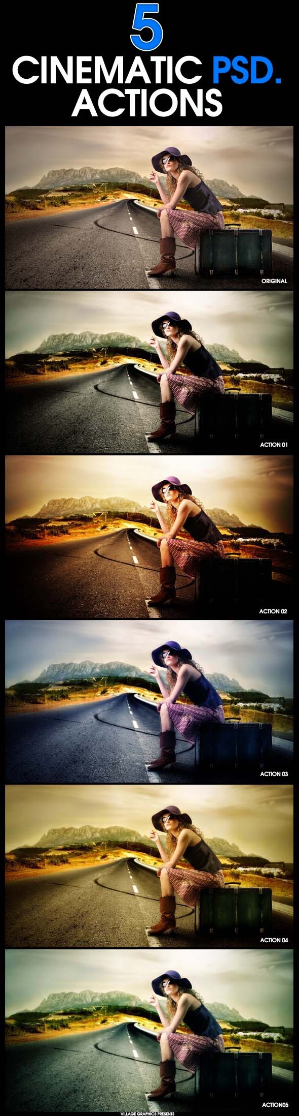 5 Cinematic Photoshop Actions - Actions Photoshop