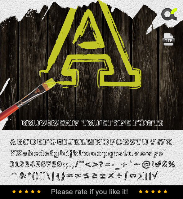 BrushSerif TrueType Font - Serif Fonts