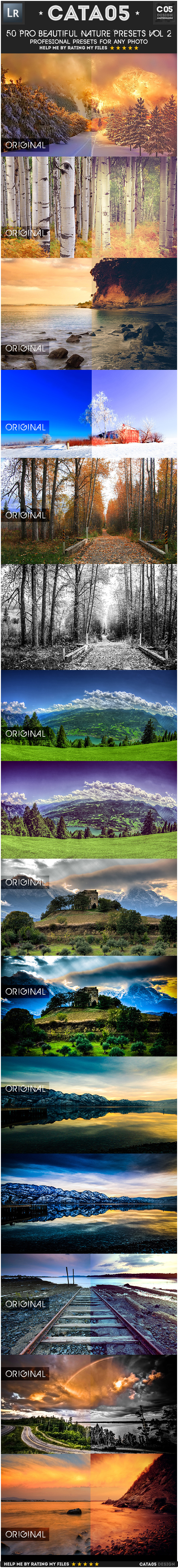 50 Pro Beautiful Nature Presets Vol 2 - Landscape Lightroom Presets