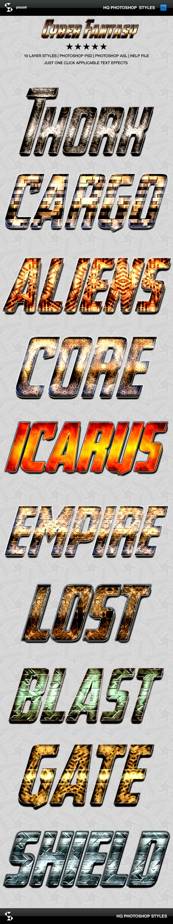 Sci-fi Styles - Cyber Fantasy - Text Effects Styles