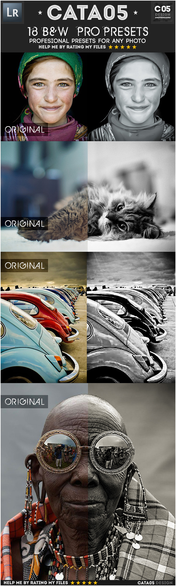 18 B&W Pro Presets - Black and white Lightroom Presets