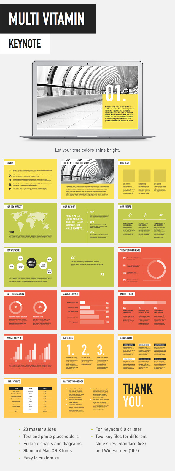 Multi Vitamin Keynote Template - Keynote Templates Presentation Templates