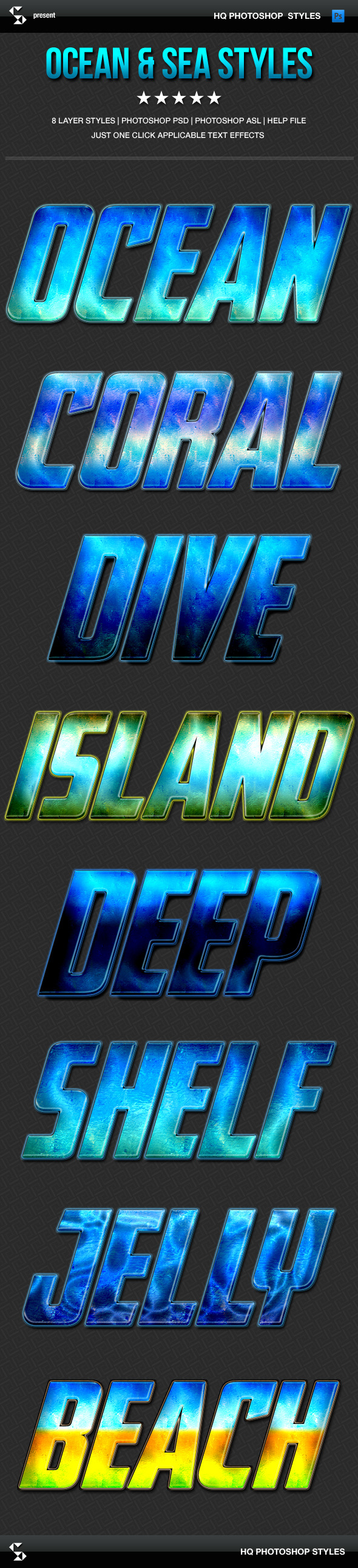 Hot Summer Styles - Ocean and Sea - Text Effects Styles