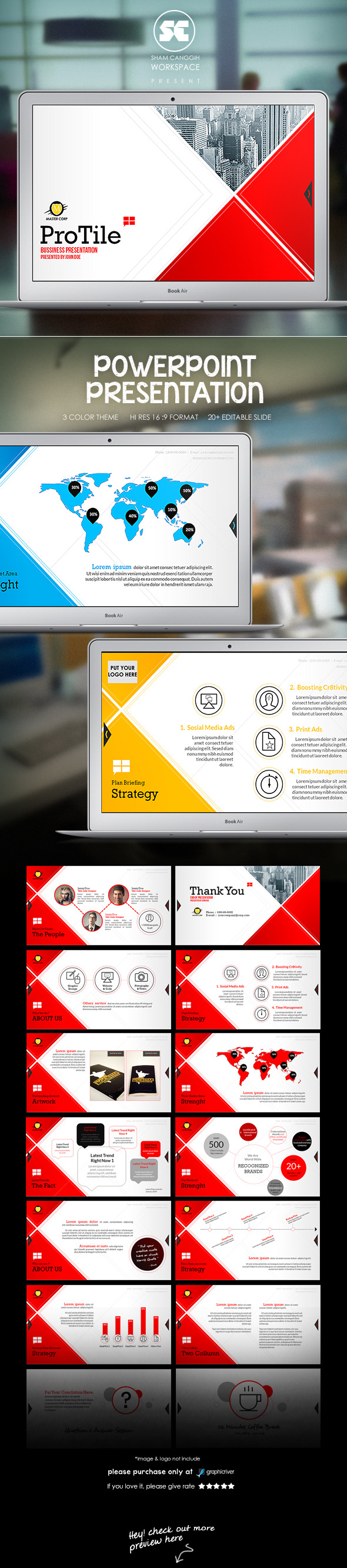 ProTile : Modern Corporate Presentation - PowerPoint Templates Presentation Templates