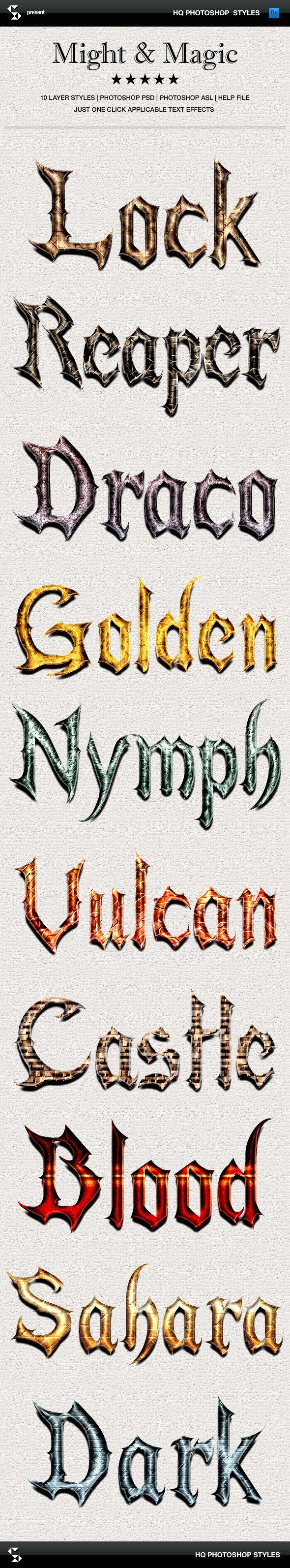 Fantasy styles - Might and Magic - Text Effects Styles
