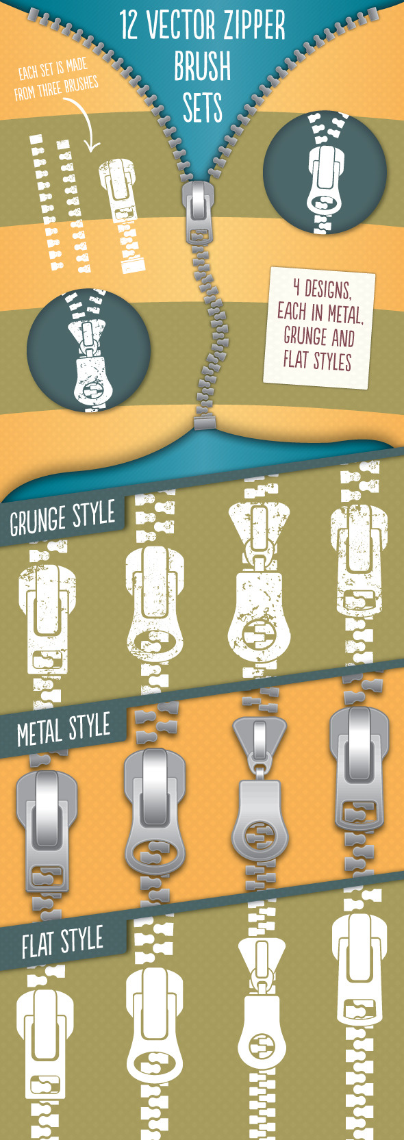 Zipper Brushes - Brushes Illustrator
