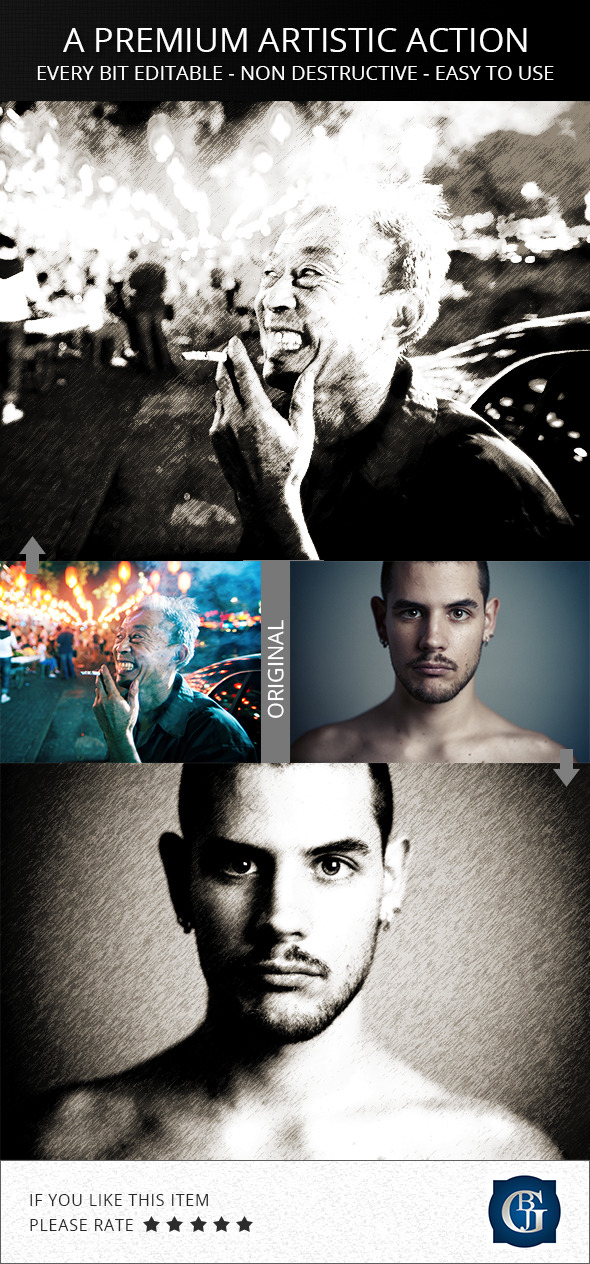 A Premium Artistic Action - Actions Photoshop