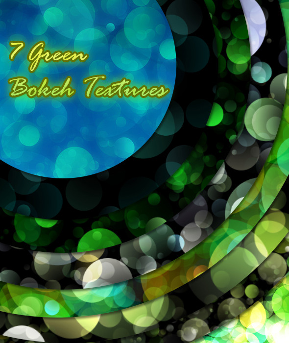 7 Green Bokeh Textures - Abstract Textures / Fills / Patterns