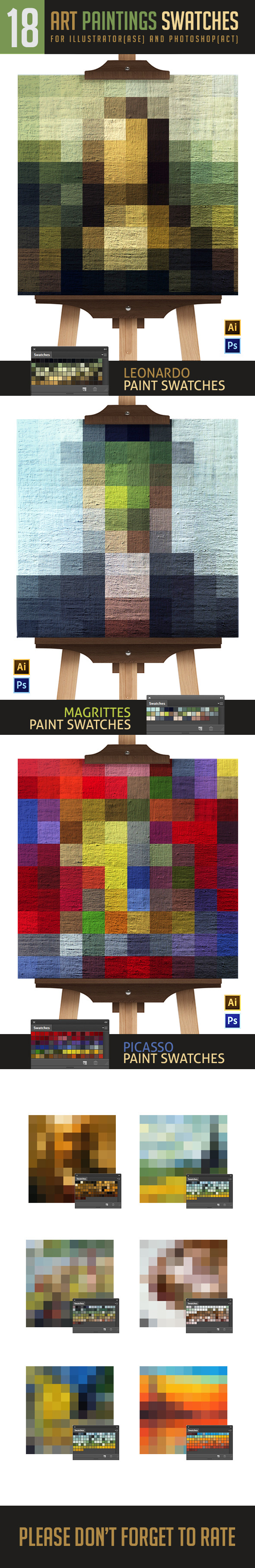 Famous Paintings Swatches For Photoshop and Illust - Illustrator Add-ons