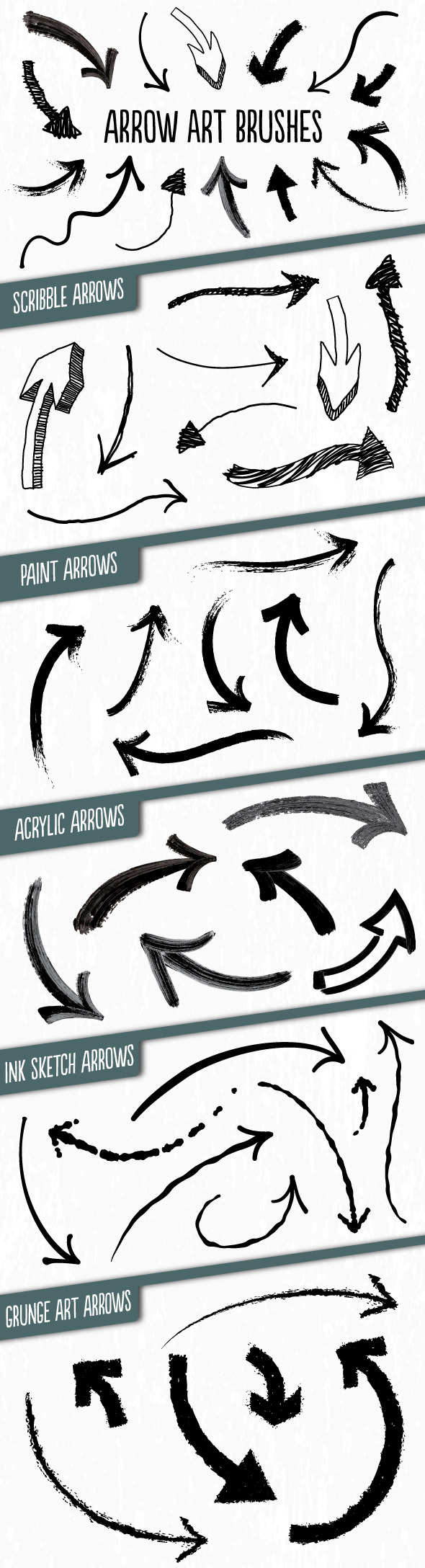 Hand-drawn Arrow Brushes - Brushes Illustrator