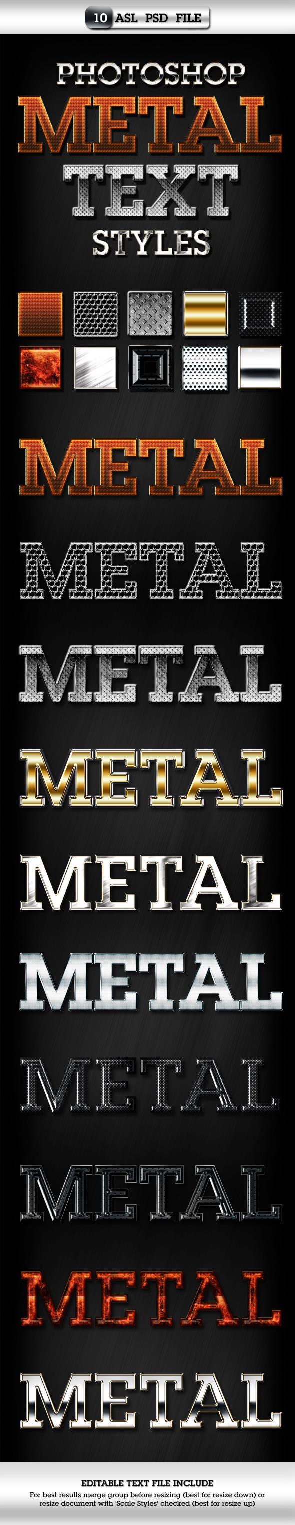 10 PSD and ASL Photoshop Text Styles for V.1 - Text Effects Actions