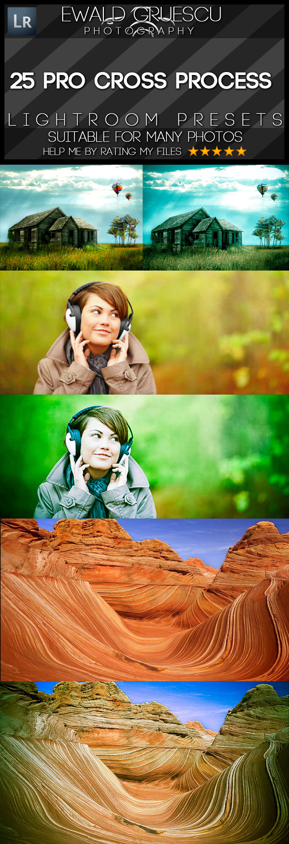 25 PRO Cross Process Lightroom Presets - Film Lightroom Presets