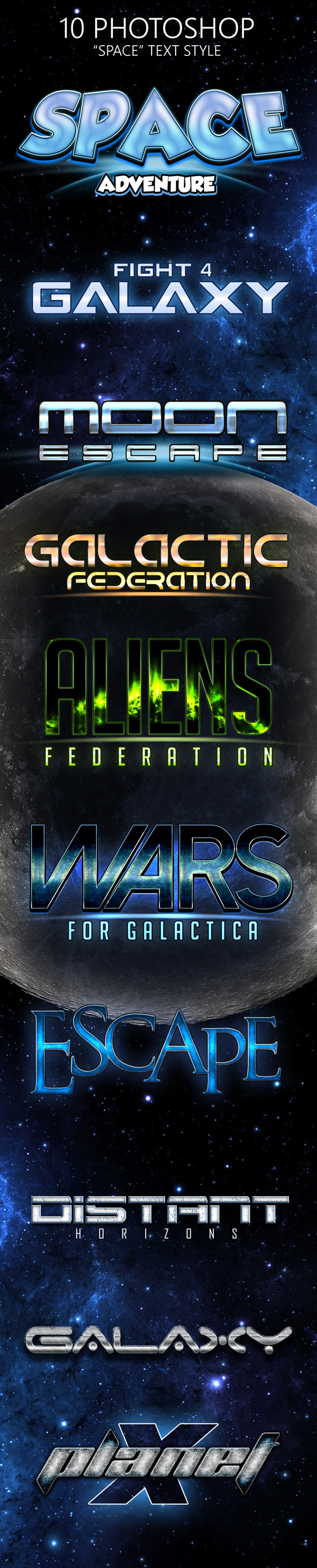 Space Game Photoshop Text Styles - Styles Photoshop